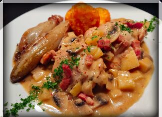 Kipfilet op Normandische wijze KIP OP NORMANDISCHE WIJZE