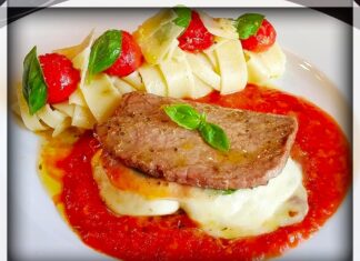 Heerlijke saltimbocca met verse tomatencoulis en papardelle