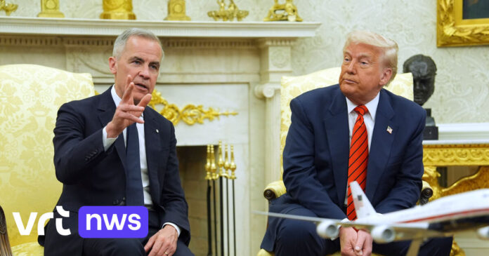 Canadese premier Carney benadrukt tijdens ontmoeting met Donald Trump dat Canada niet te koop is: