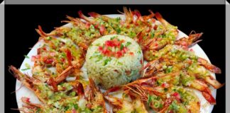 Ovengegrilde gamba’s met kruidenboter, Ricard en look