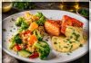 Mi-cuit van Gebrande Zalm met Jack Daniels-Honinglak, Verse Bearnaise en Parelcouscous