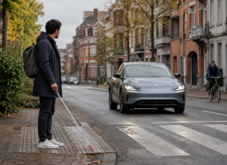Stille elektrische wagens zijn niet altijd veilig voor voetgangers en fietsers