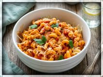 Mac & Cheese Deluxe met Rivierkreeftjes & Kreeftenfond